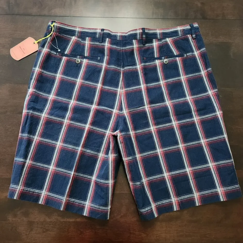 NWT Tommy Bahama Window Pane of Opportunity Blue Plaid Shorts Size 42